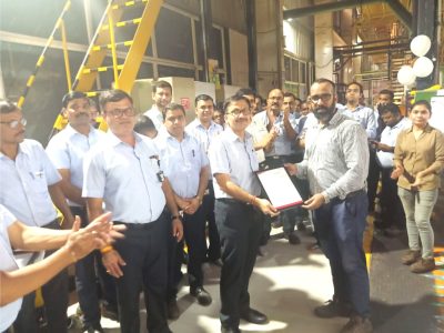 Patcin team receiving appreciate letter from mahindra